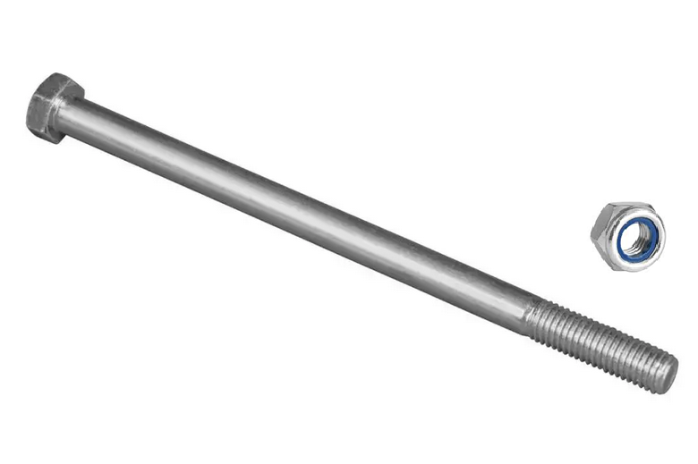 Akseli + lukkomutteri 12x200mm