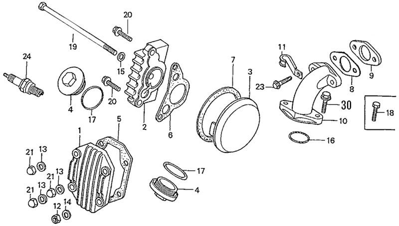 Aluslevy sylinterikanteen Honda Monkey Z50J