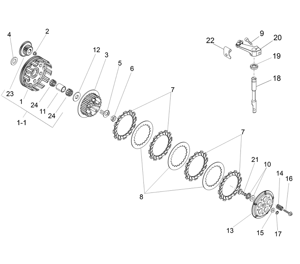 Kytkimen käyttövivun pultti Aprilia, Derbi, Gilera