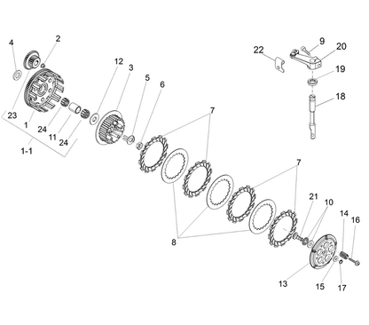 Kytkimen käyttövivun pultti Aprilia, Derbi, Gilera