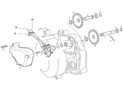 Öljypumpun kiinnityspultin aluslevy Aprilia, Derbi, Gilera