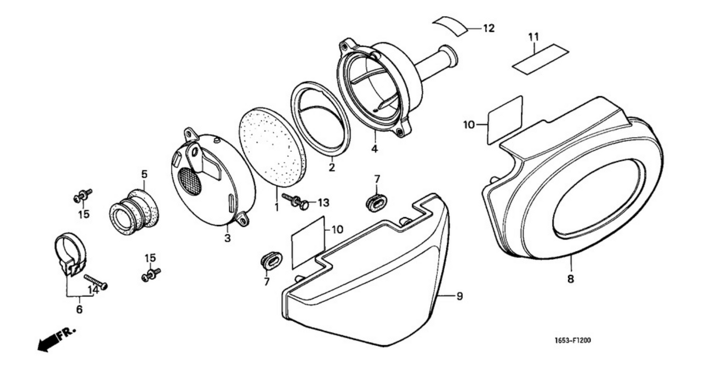 Ruuvi ilmansuodattimen klemmariin Honda Monkey Z50J