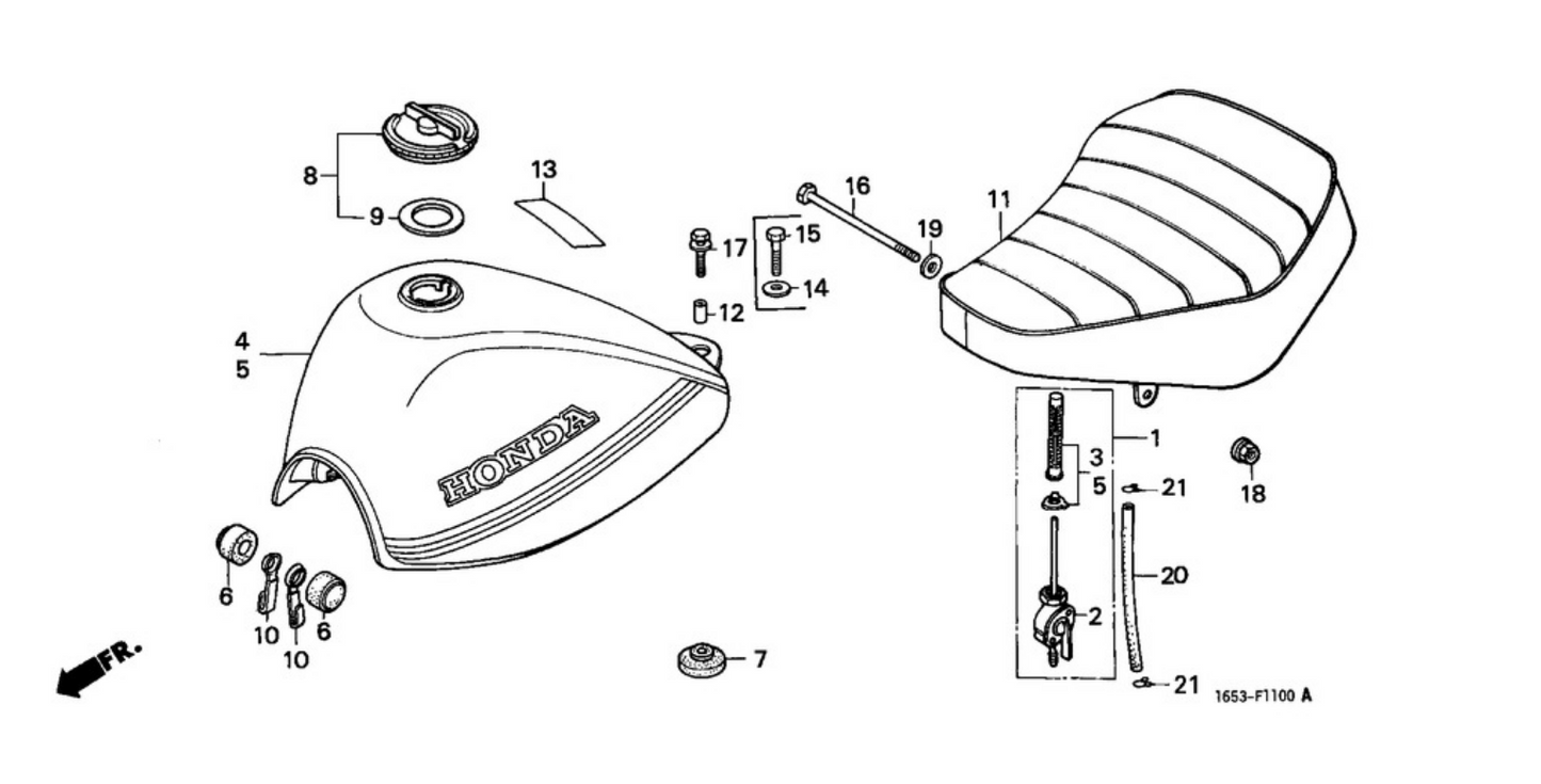 Tankin kumipuslan holkki Honda Monkey Z50J 1980-1999