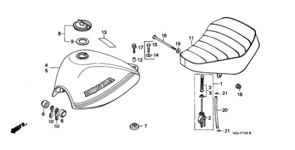 Tankin kumipuslan holkki Honda Monkey Z50J 1980-1999