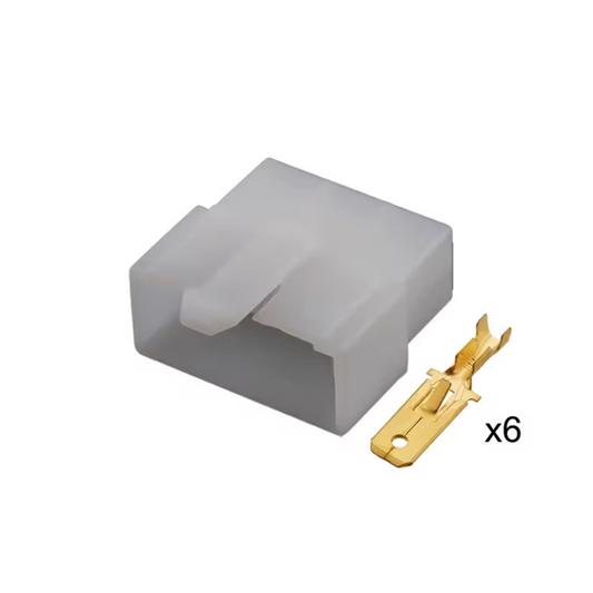 6-osainen naaras liitin 6.3mm Honda Monkey